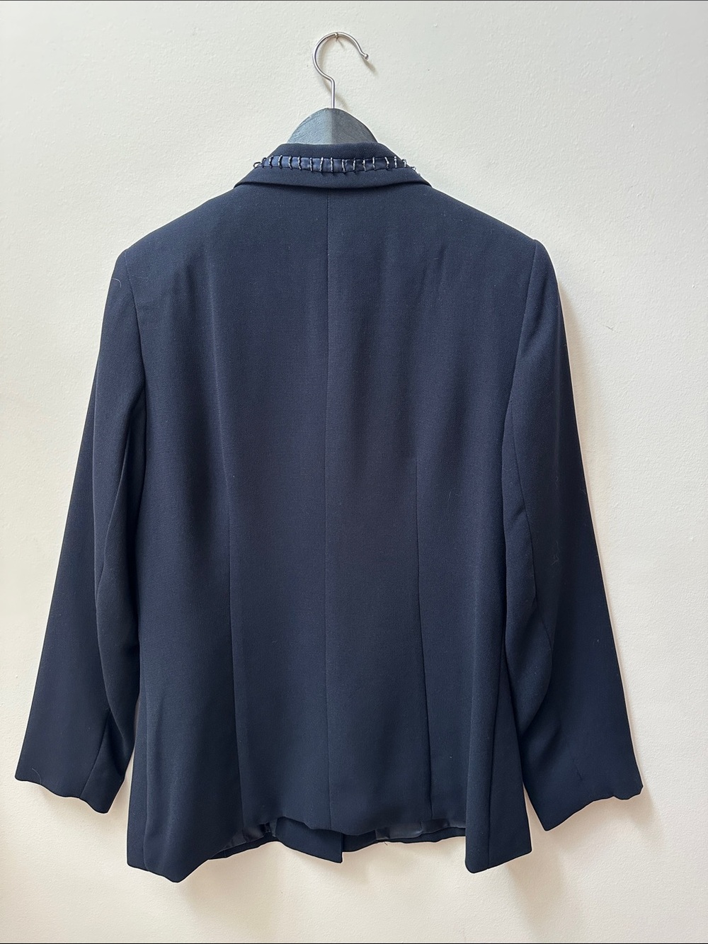 Navy Beaded-Trim Single-Button Blazer - Picture 5 of 7
